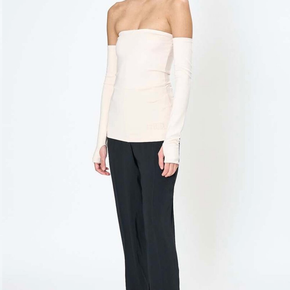 MM6 Maison Margiela Sleeved Tube Top in Ecru